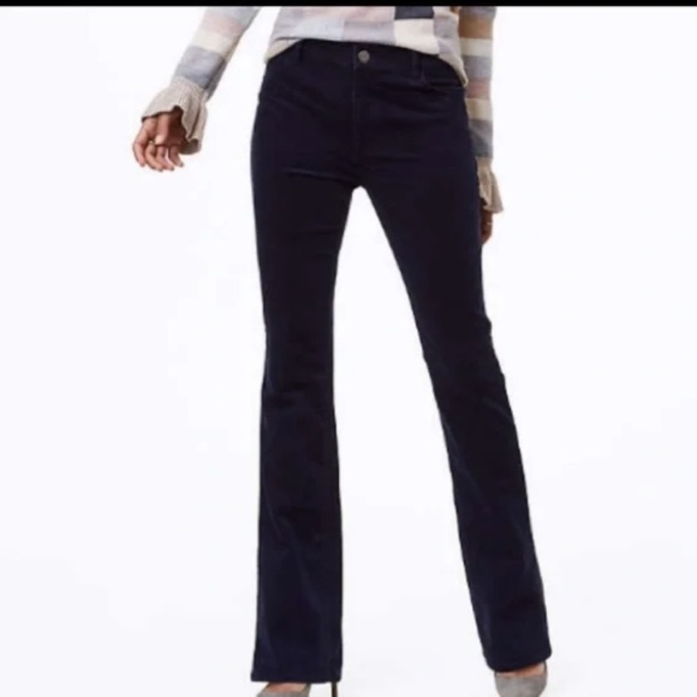 LOFT Black Corduroy Modern Boot Flare Pants